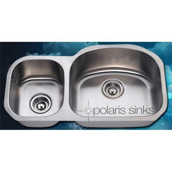 Polaris Sinks Polaris Sink PR105-16 Large Right Bowl Offset Stainless Steel Sink PR105-16